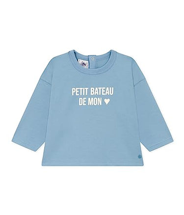Petit Bateau Baby Jungen Langarm-T-Shirt, Blau Smoking, 12 Monate im Sale